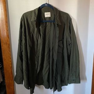 Abercrombie Olive Green Flannel
